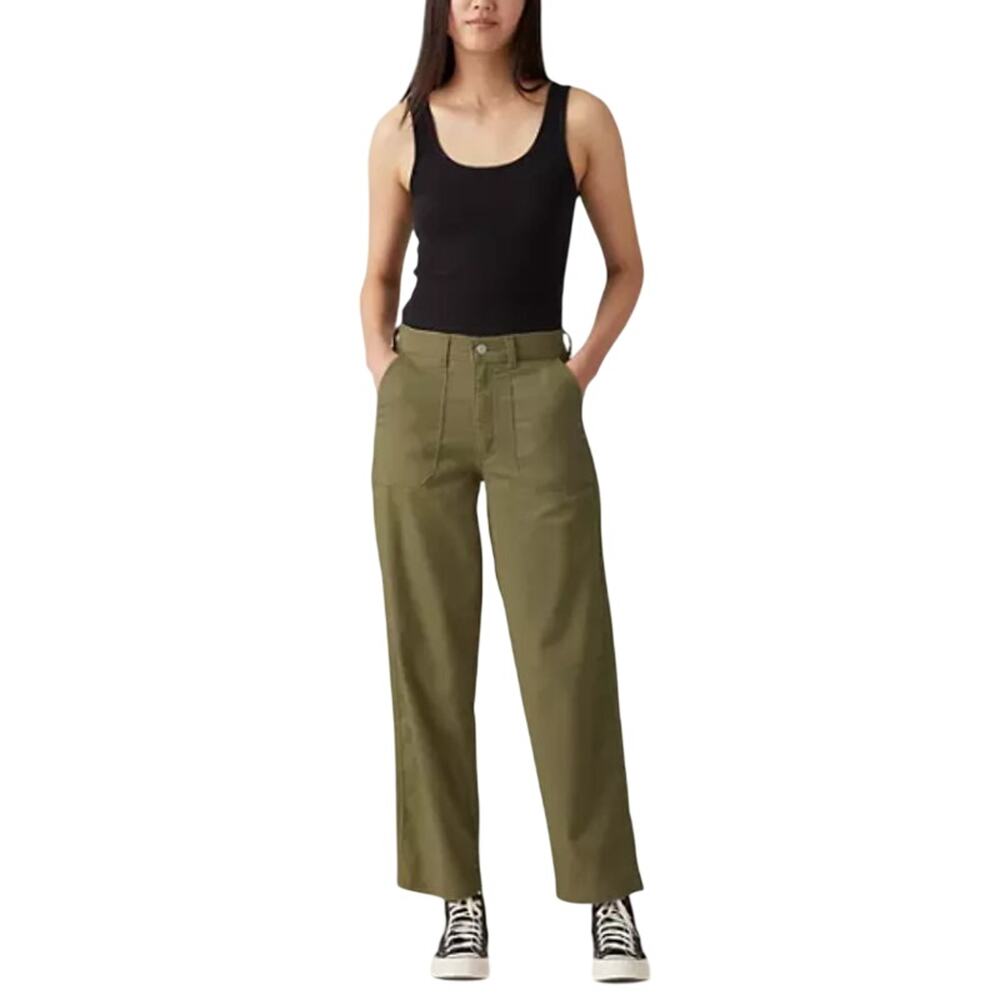Levi's Cropped Utility Pants Straight Leg Women's Size 23 Olive Green